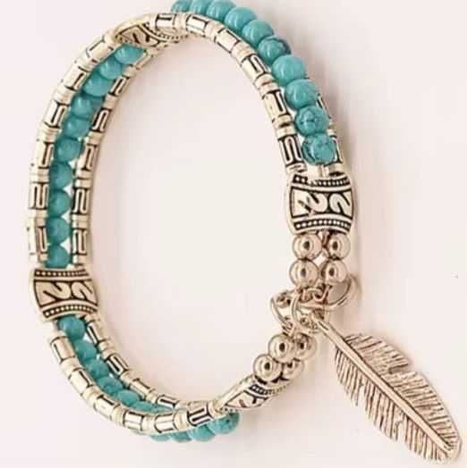 Bransoletka z Turkusem Przepiękna :) Gratisy :) Promocja !:)