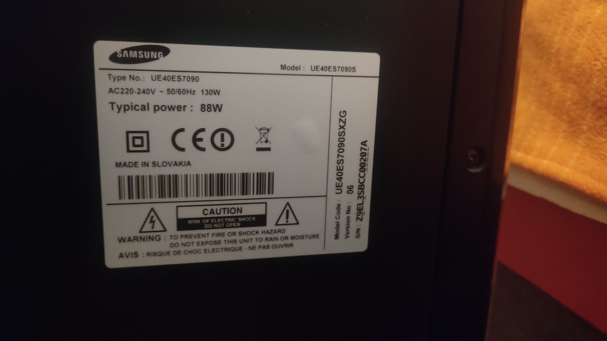 Телевізор Samsung 40" FullHD LED, ue40es7090sxzg, дефект