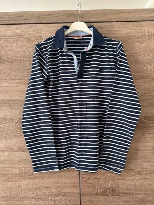 Koszulka Polo męska z kołnierzykiem bluzka 160 S w paski elegancka
