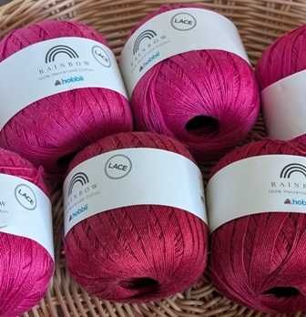 Włóczka, bawełna Rainbow Lace.