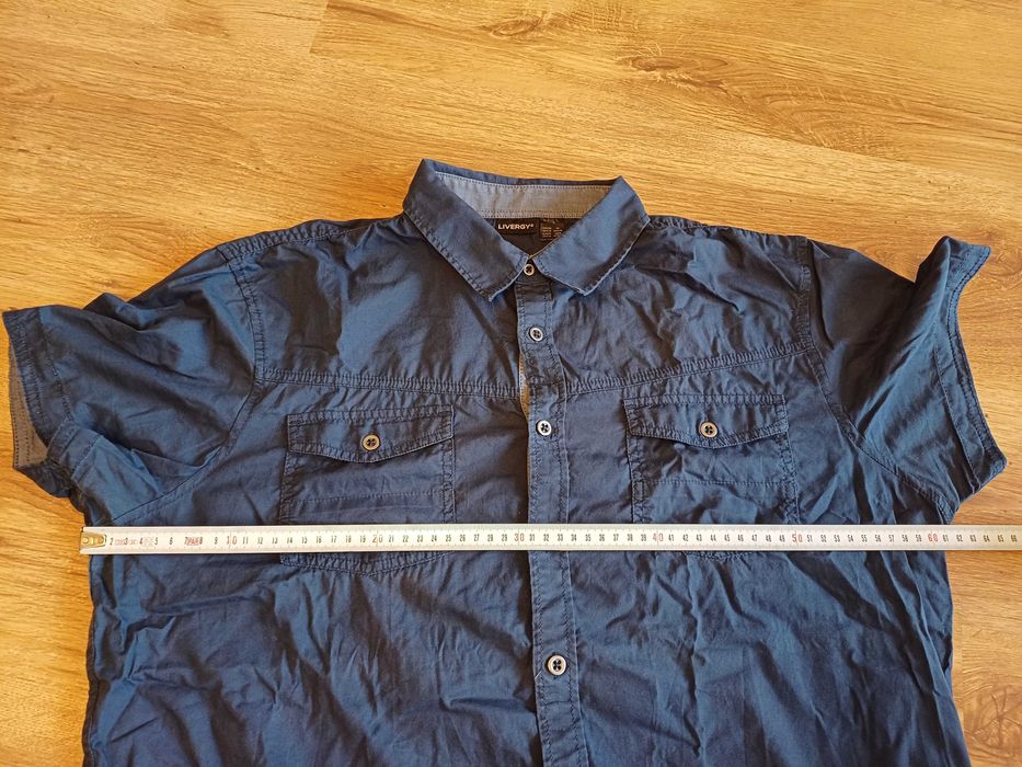 Męska granatowa koszula z krótkim rękawem