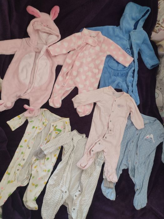 Pajacyki na dziewczynkę dziewczynka polarowe bawełniane zestaw