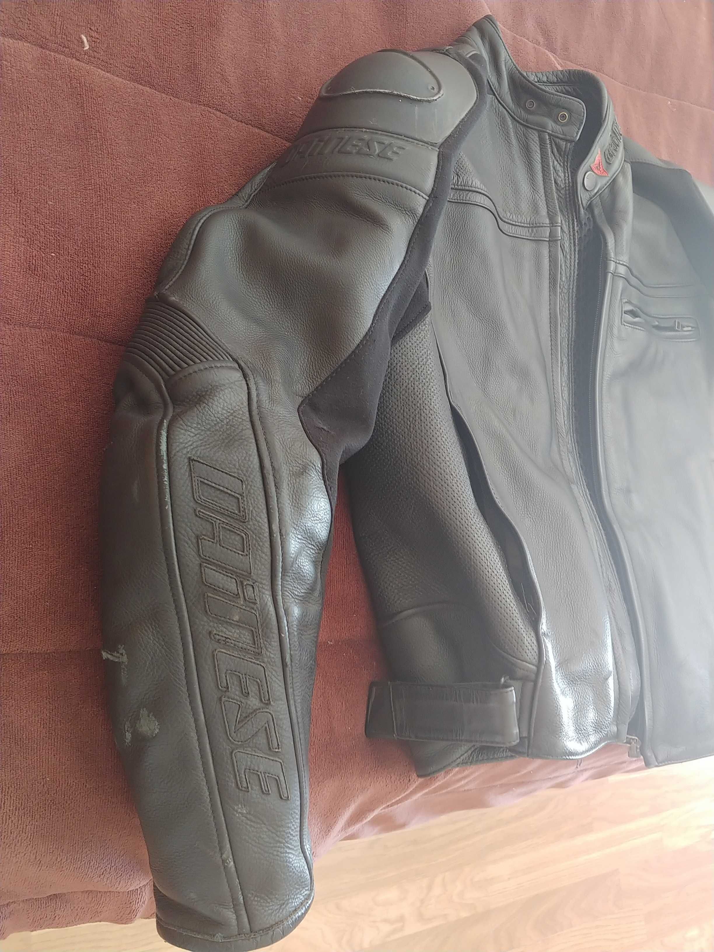 Casaco cabedal motard Dainese preto