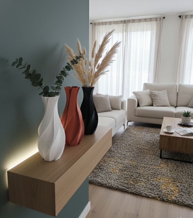 Trio de vasos decorativos