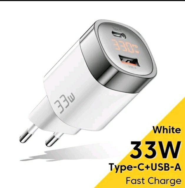 Ładowarka 20W/33W 2w1 USB USB C IPhone szybkie ładowanie PD.