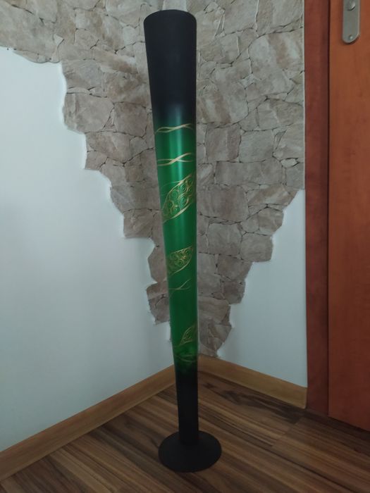 wazon długi 100 cm szklany czarny butelkowa zieleń zloto