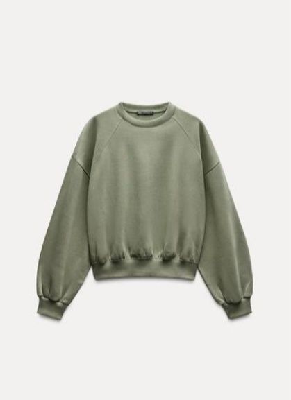 ZARA nowy dres oversize bluza spodnie khaki M ciepły