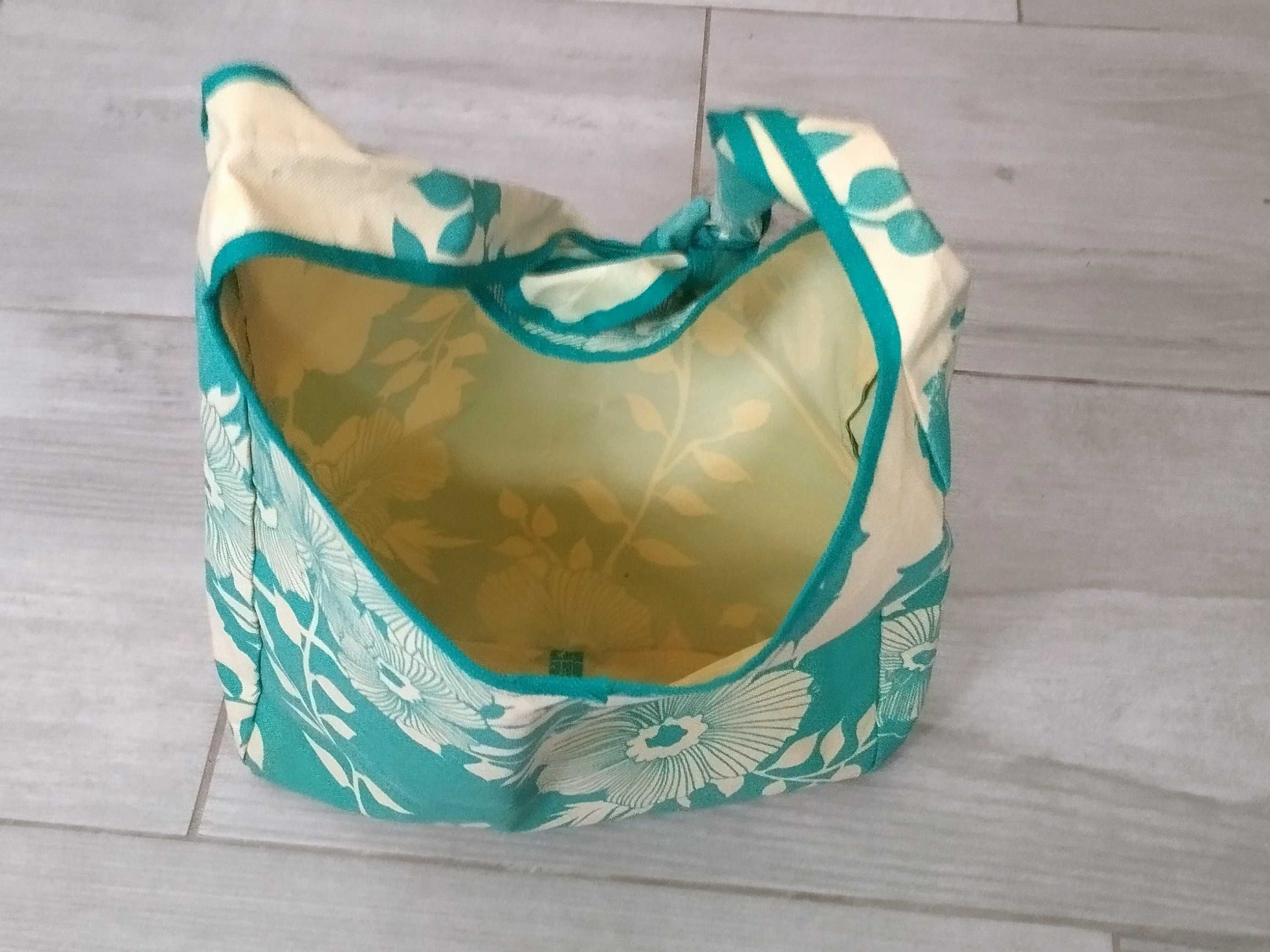 Torebka plażowa HM H&M duża ok. 30 x 30 cm torba na ramię wiązana