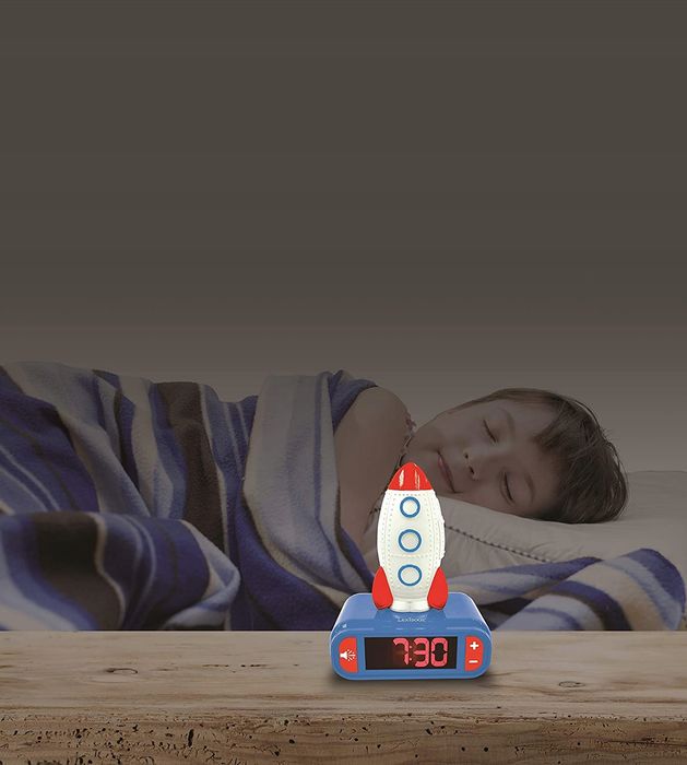 Cyfrowy BUDZIK zegar 3D i Lampa Nocna RAKIETA rock