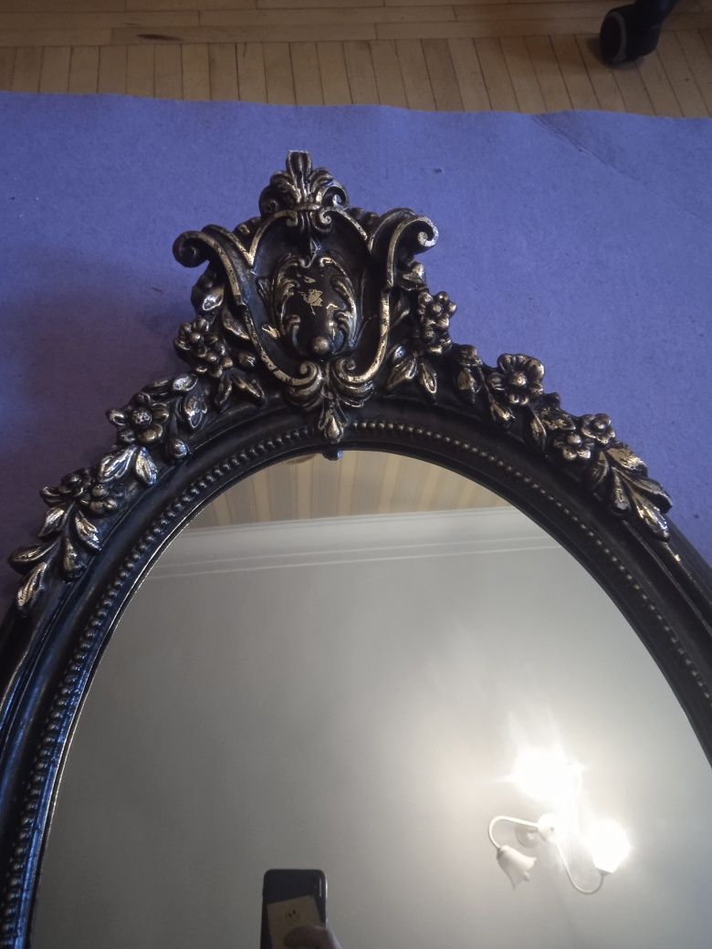 Настенное зеркало барокко дерево грунт 105 cm x 57 cm винтаж