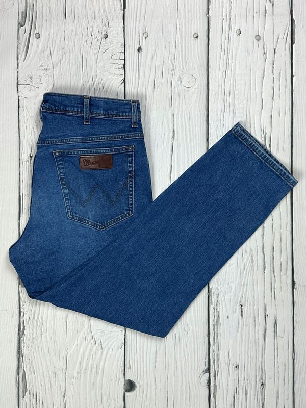 Wrangler Texas Slim Jeansy Męskie Spodnie Slim Fit Logowane r. W38 L30