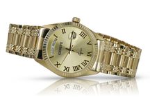Złoty Klasyczny zegarek męski 14k 585 Geneve mw013ydg&mbw012yo K