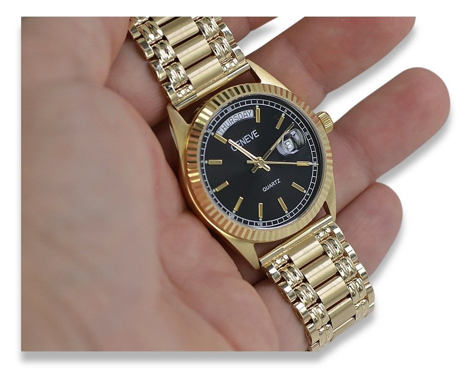 Złoty zegarek bransoletą męski 14k 585 Geneve mw013ydbc&mbw012y Gdańsk