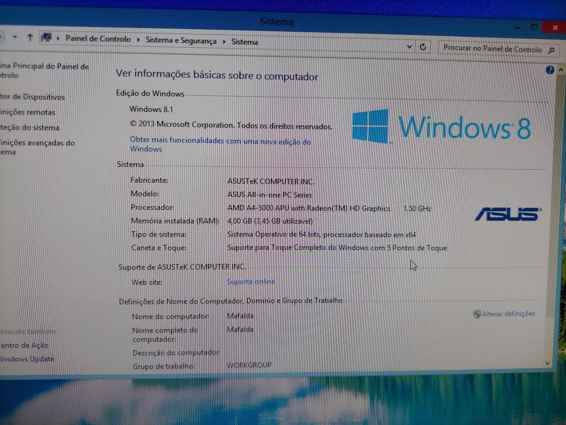 Computador Asus All in one + teclado + rato