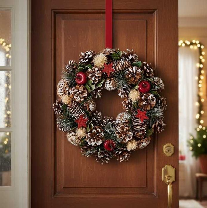 Stroik Wieniec świąteczny 34x9 cm do domu na Stół Drzwi Dekoracja
