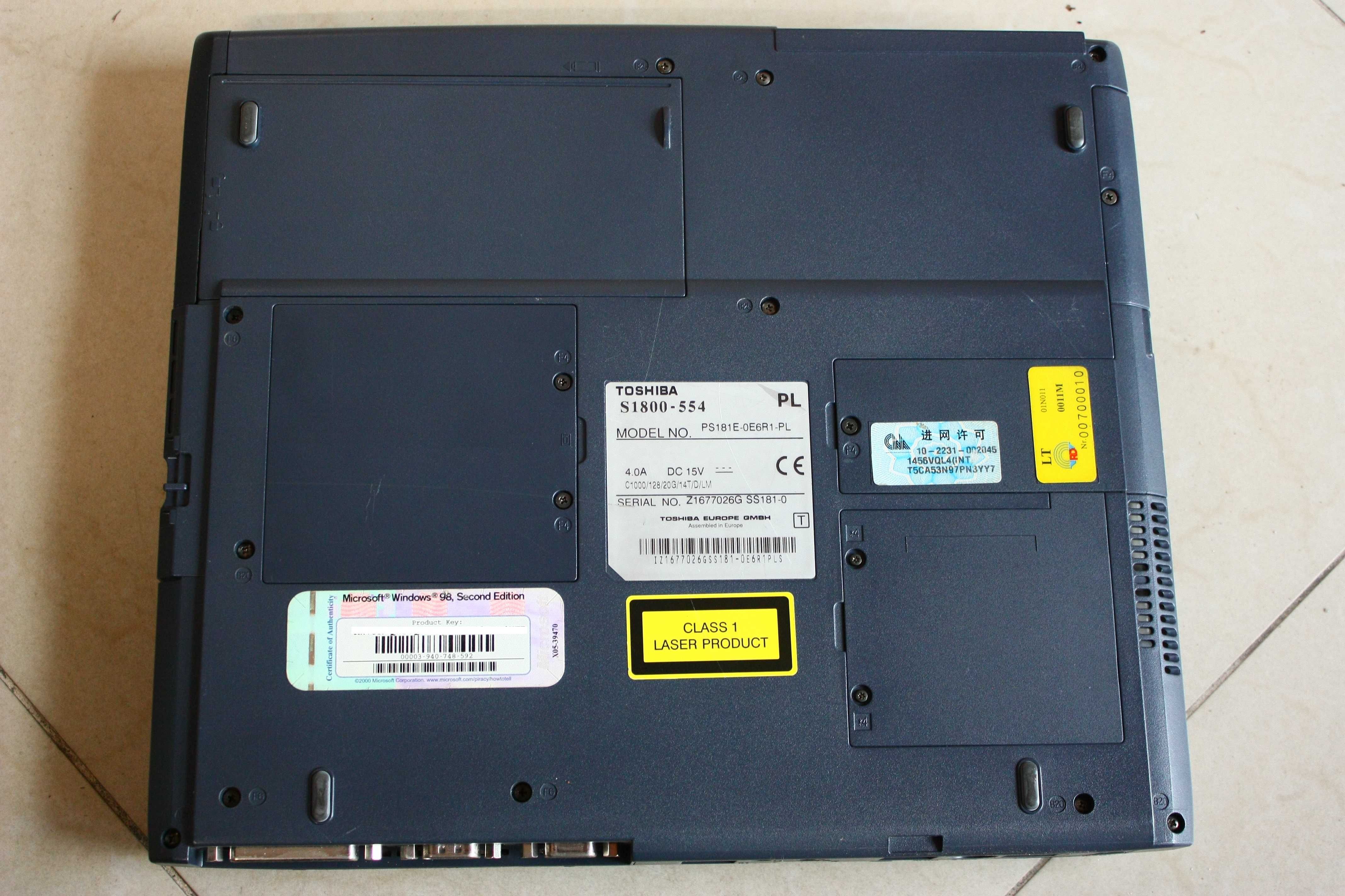 Toshiba S1800 - Unikat! Stan BDB! LPT, RS232, IRDA, FDD