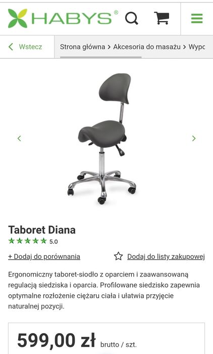 Taboret krzesło siodło Diana Habys