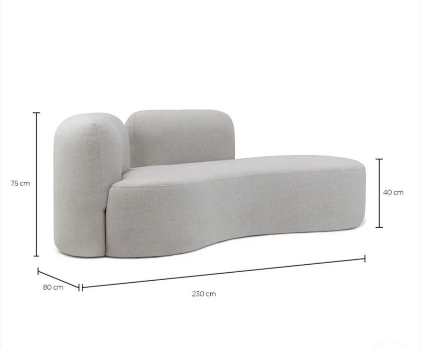 Sofá curvo cinza