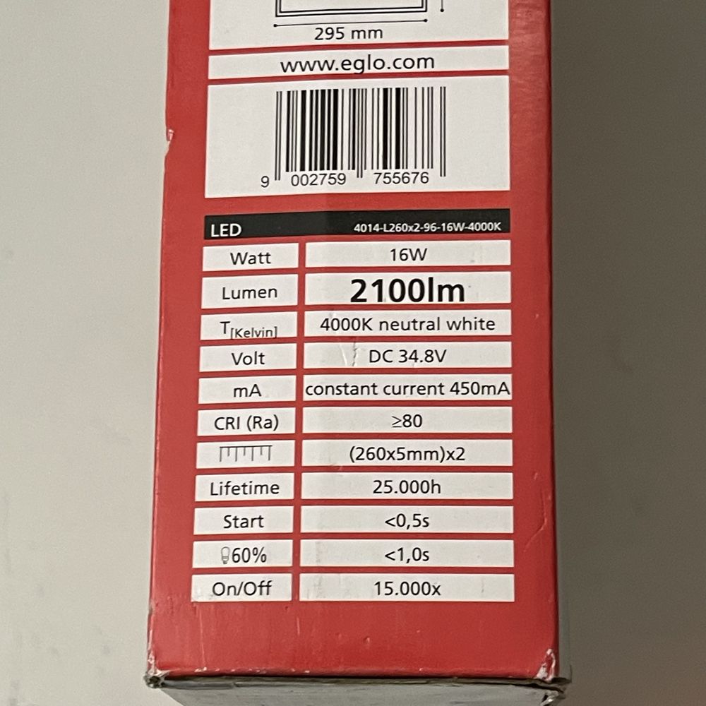 Lampa eglo 2100lm neutralny bialy
