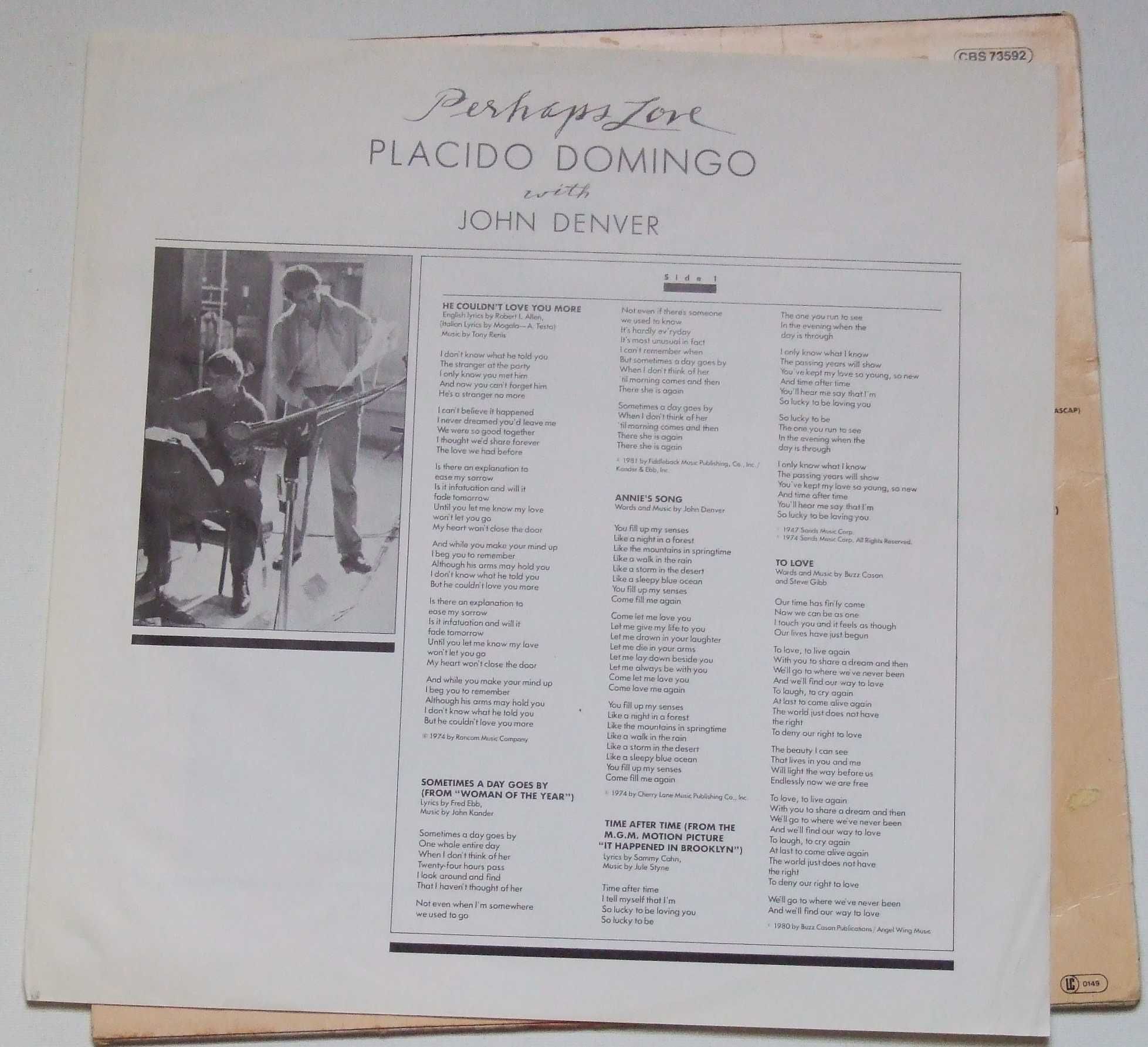 Placido Domingo With John Denver – Perhaps Love