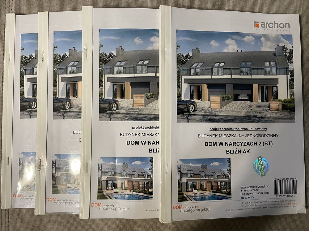 Projekt domu w zabudowie bliźniaczej Archon Dom w narcyzach 2, WT2021.