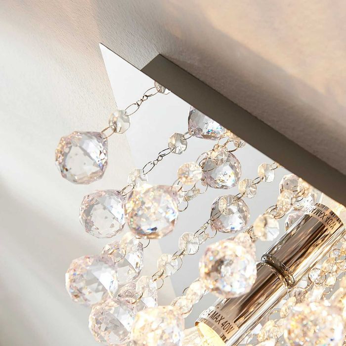 Lampa plafon sufitowy z kryształkami pilot led kolory