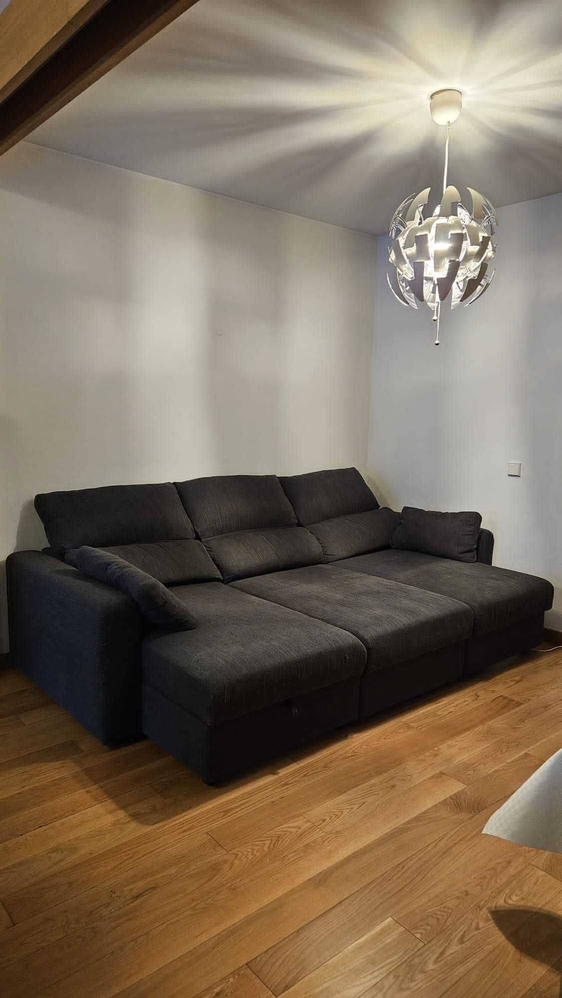 Sofá-cama de 3 lugares com chaise longue