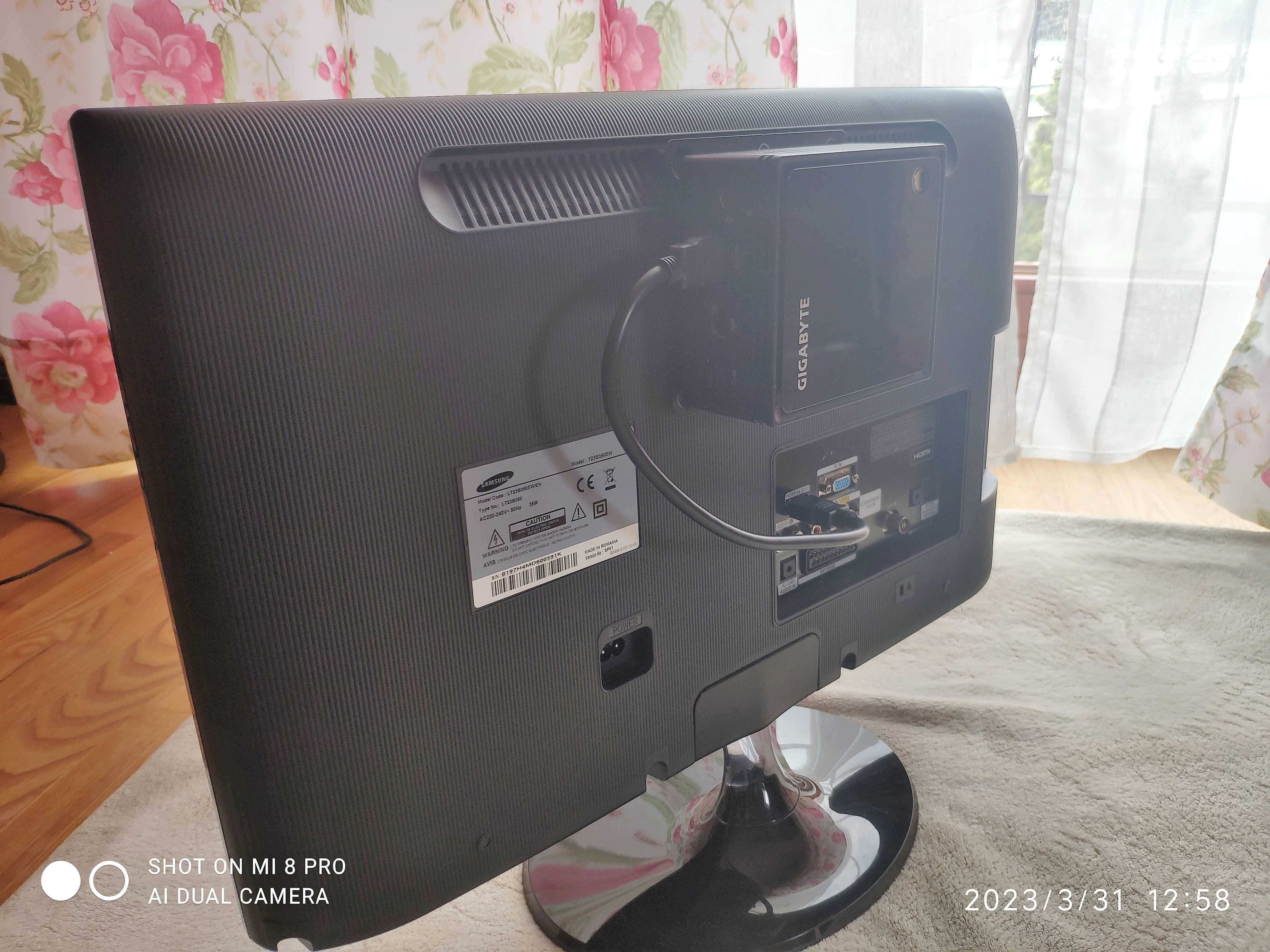 Komputer Gigabyte Brix 8GB RAM 480GB HDD W10 Home + Samsung 23' LED TV