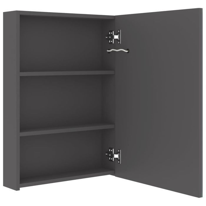 Vidaxl Szafka Łazienkowa Z Lustrem I Led, Szara, 50X13X70 Cm