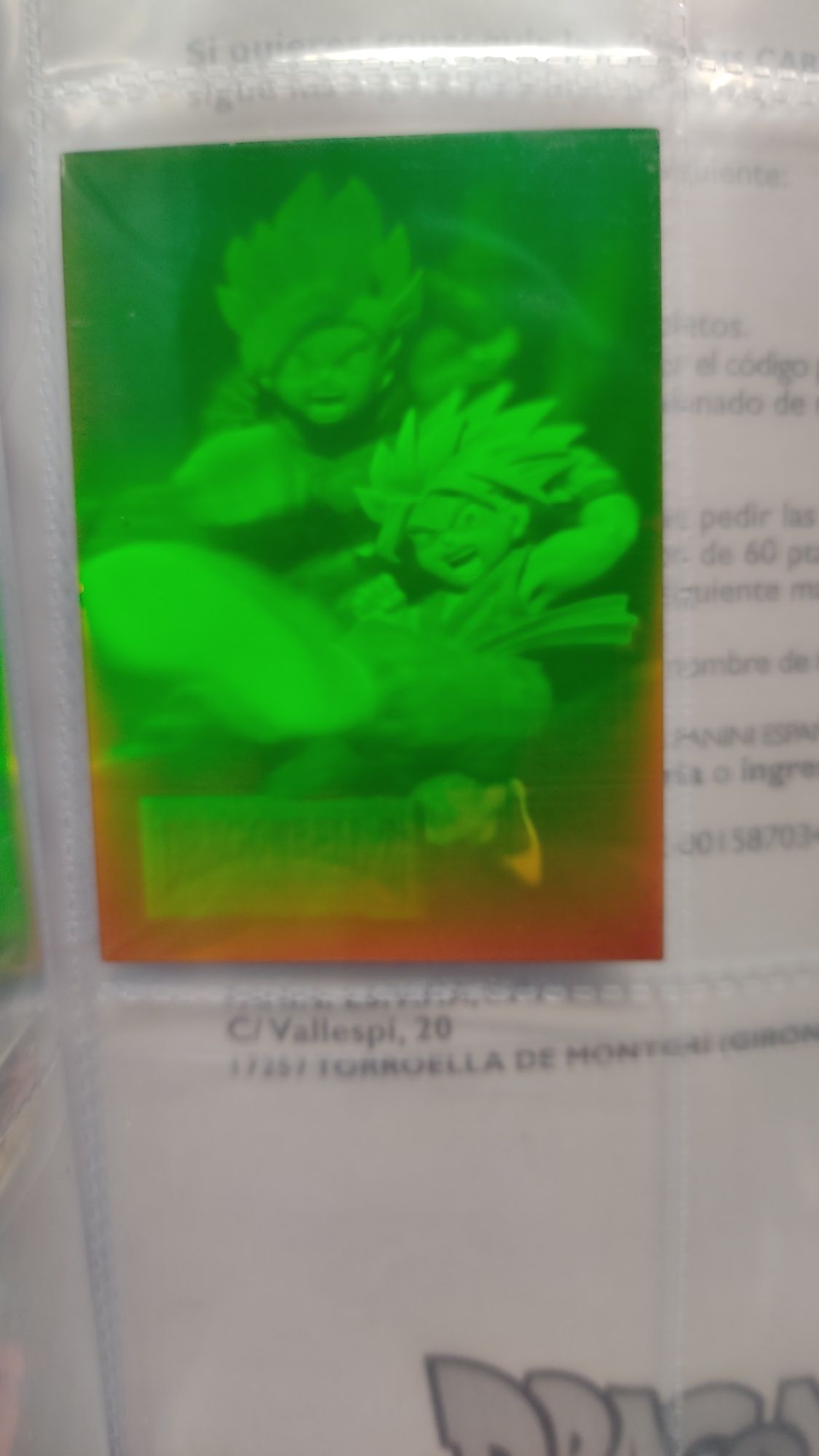 Carta DragonballZ Amada holográfica 3D rara