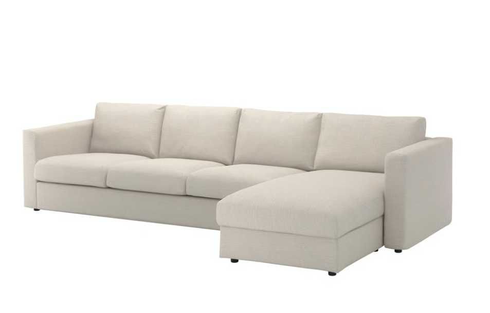 VIMLE Sofa 4-osobowa z szezlongiem Gunnared beżowy Ikea