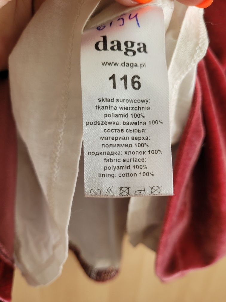 Sukienka bordowa welurek cekiny Daga r. 116