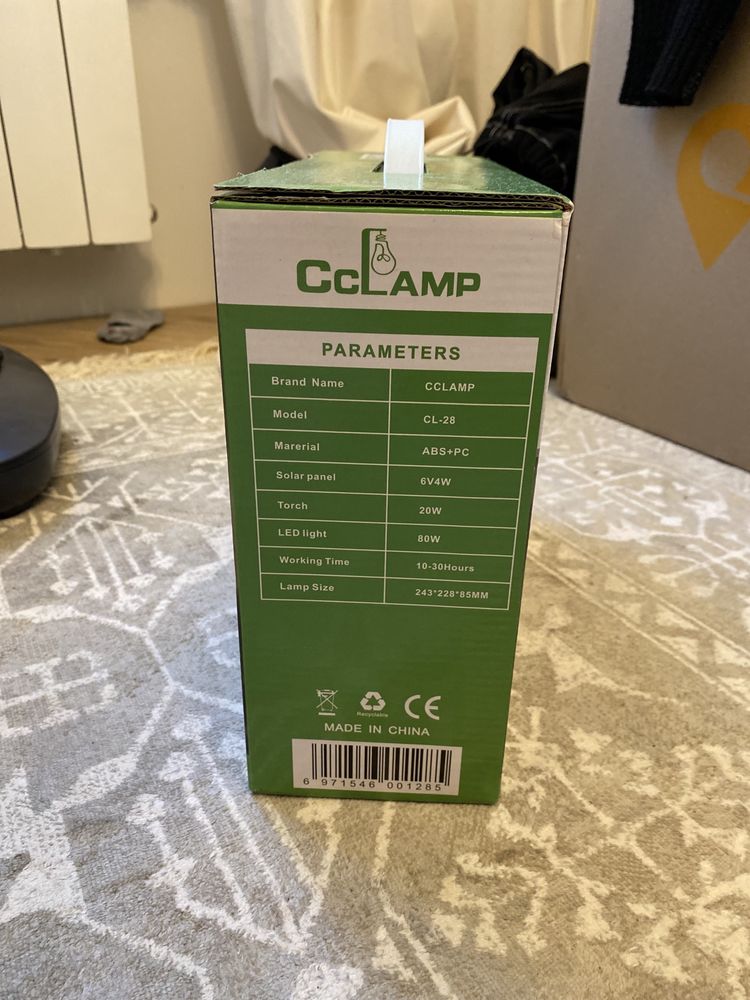 CCLAMP solar light лампа фонарь зарядка