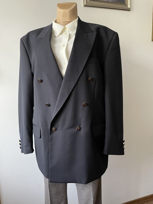 100% Wełniana marynarka dwurzędowa oversize