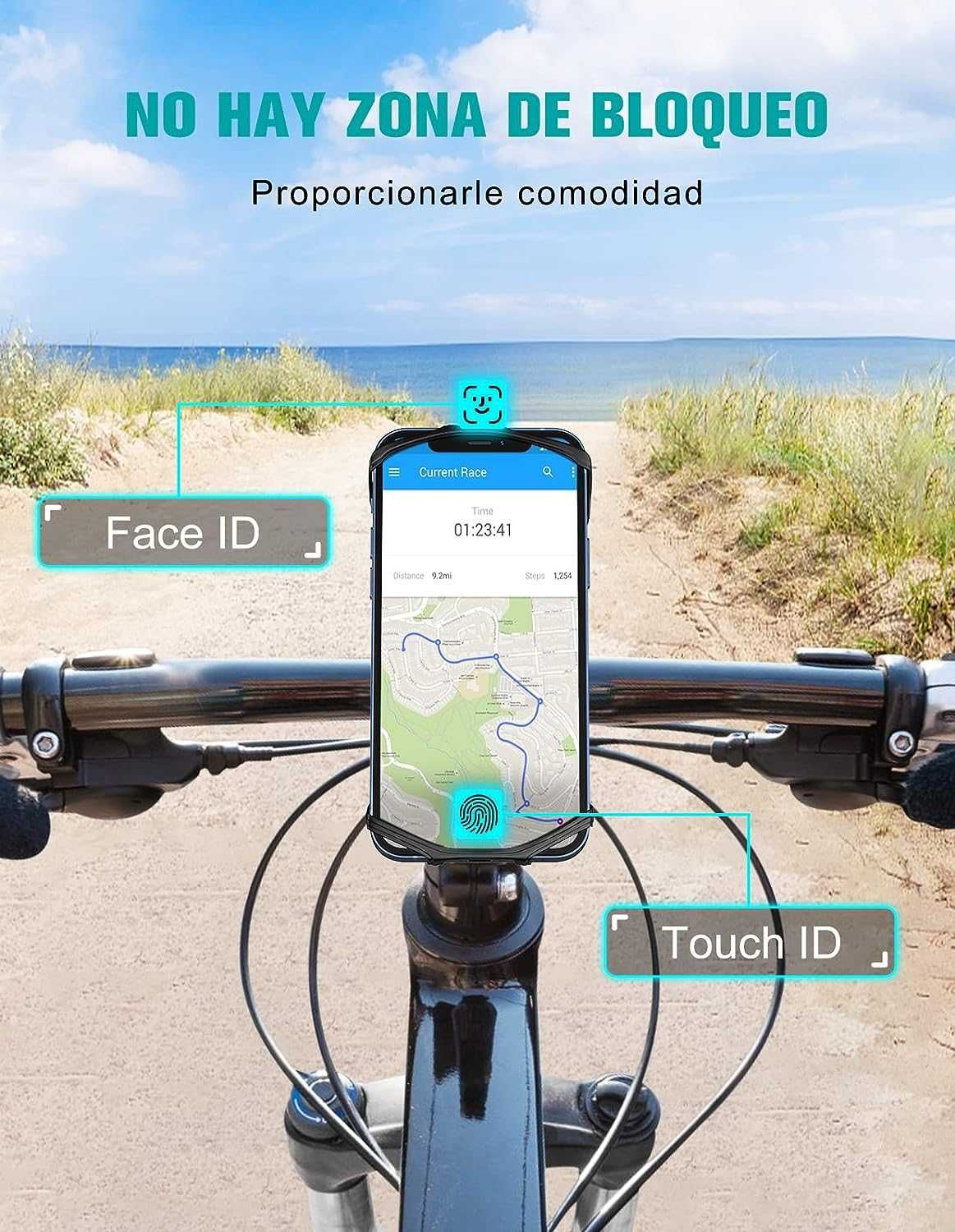 Suporte Telemóvel para Bicicleta & Mota, anti-vibração e rotação 360