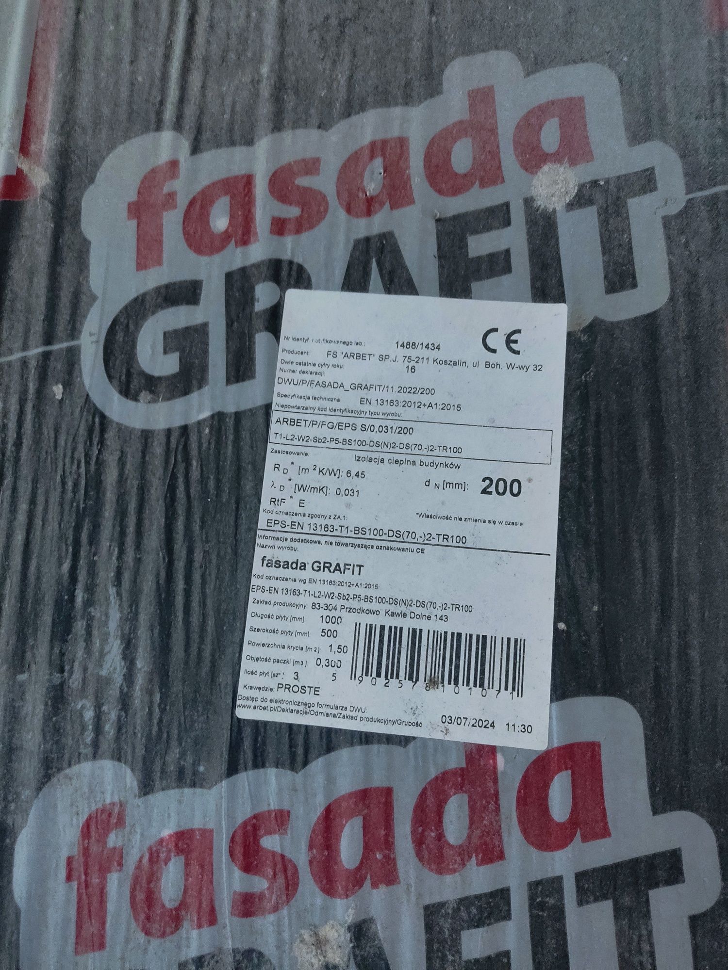 Styropian grafitowy grubość 20 cm