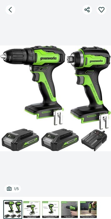 Greenworks Akumulatorowa Wiertarko-Wkrętarka i Zakrętarka Udarowa 24 V