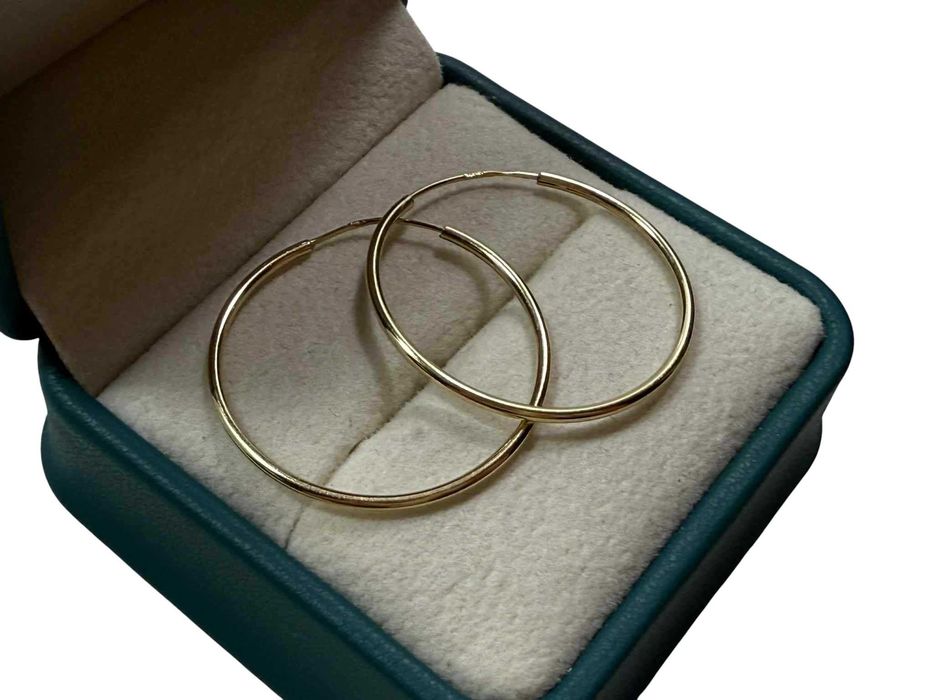 Klasyczne złote kolczyki koła 2,5CM/585P./0,84G.