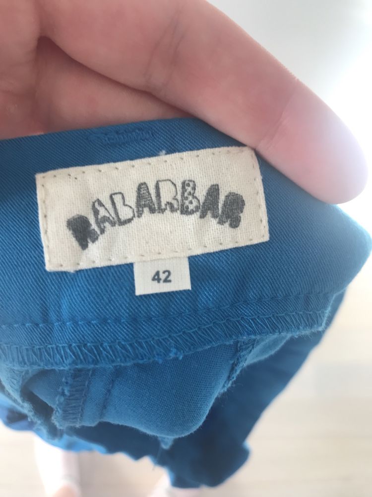 spodnie niebieskie, damskie, letnie, Rabarbar, Wiskoza, rozmiar 42