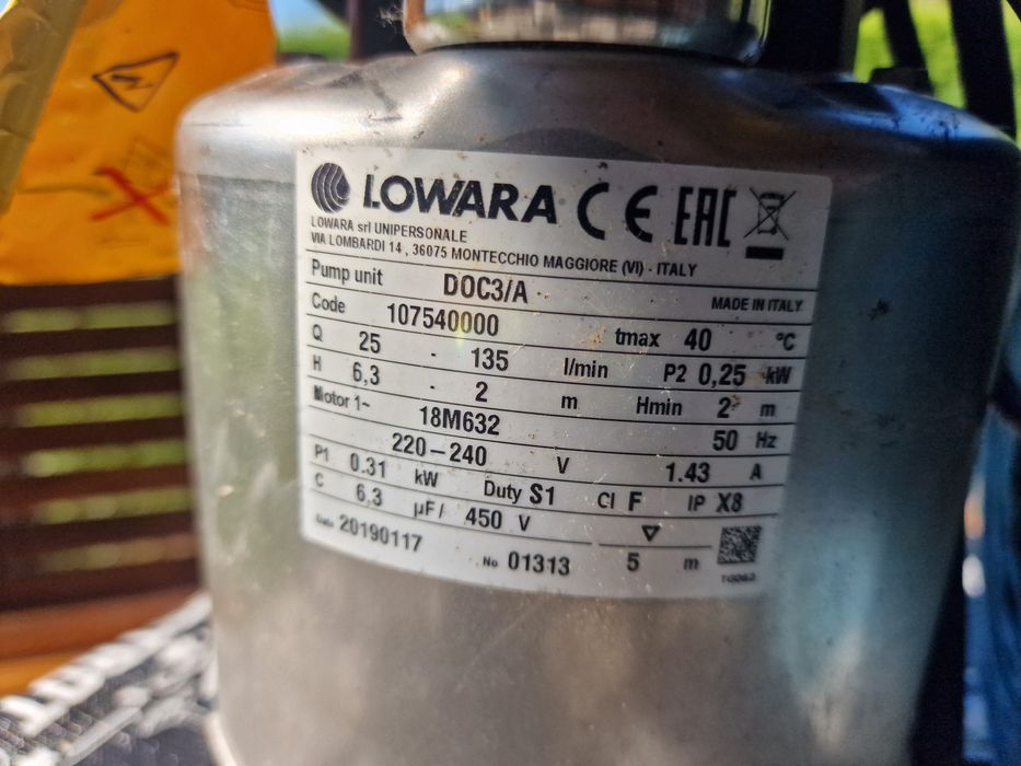 Pompa do wody brudnej nierdzewna  ,, lowara,,