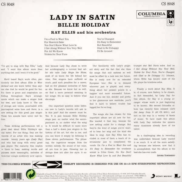 BILLIE HOLIDAY- LADY IN SATIN- LP-płyta nowa , zafoliowana