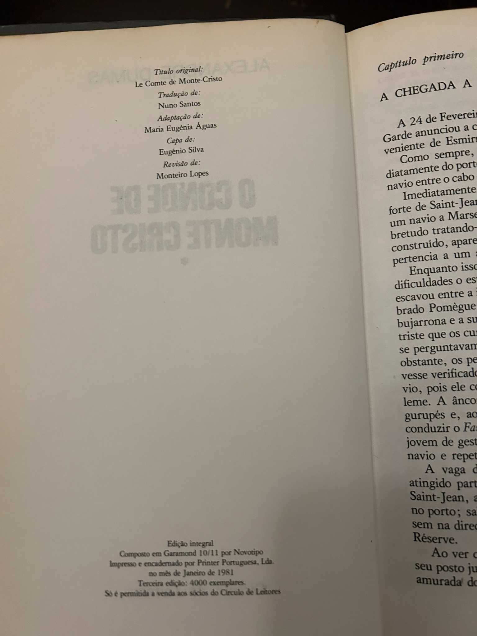 Circulo de Leitores - Alexandre Dumas Conde de Monte Cristo