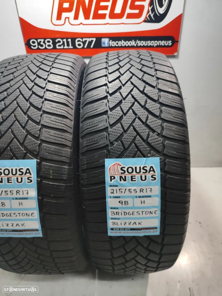 2 pneus semi novos 215-55r17 bridgestone - oferta dos portes 110 EUROS