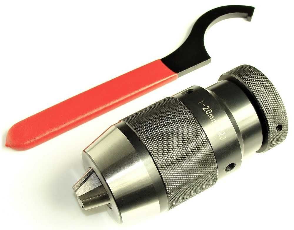 Uchwyt wiertarski samozaciskowy B22 1mm - 20mm + klucz dociskowy ER40