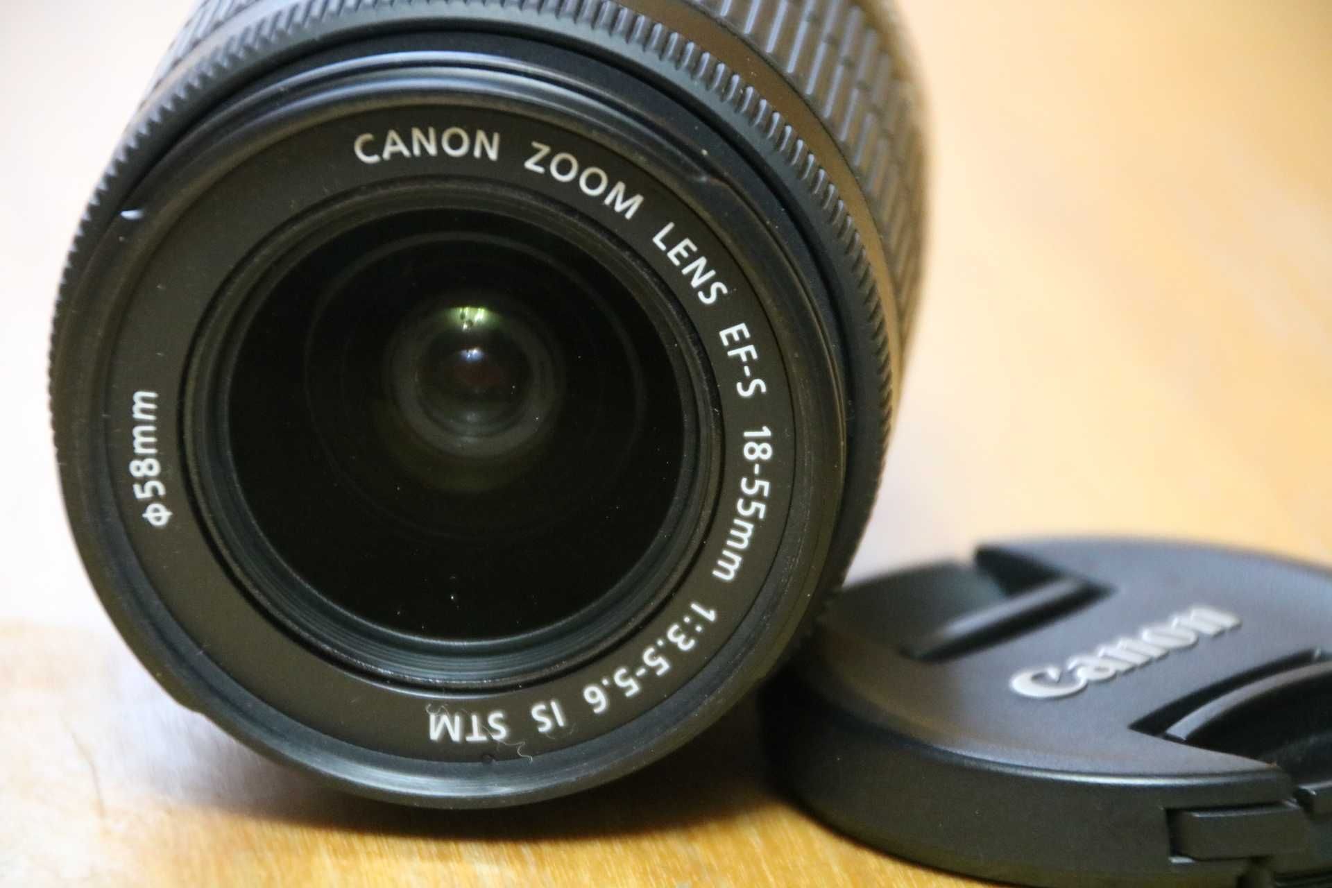 Canon 18-55 stm plus nowa osłona, mało używany B.DB stan - wysyłka.