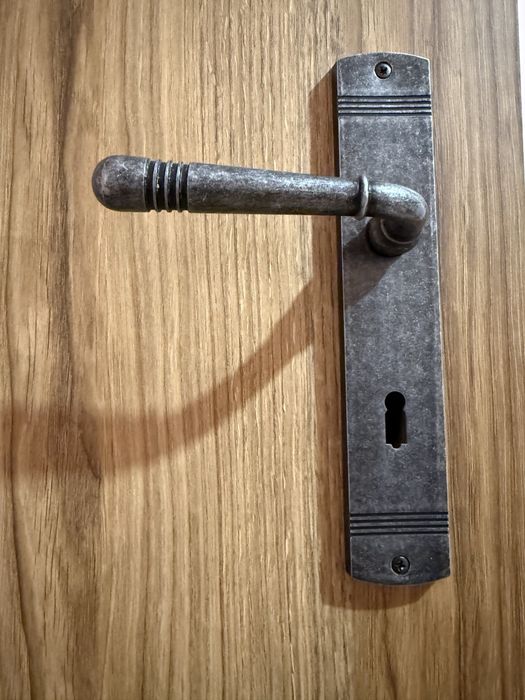 Klamka z długim szyldem, nikiel antyczny - Lofty