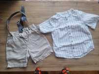 Komplet na chrzest/komunie/wesele h&m koszula i spodenki z szelkami