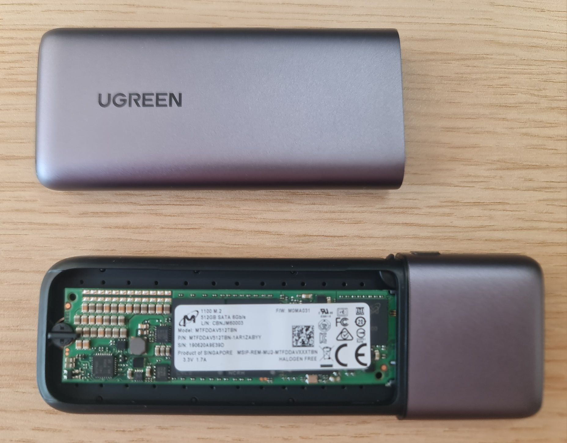 Зовнішній SSD Micron 1100 512Gb | Type-C | SATA3 | UGreen