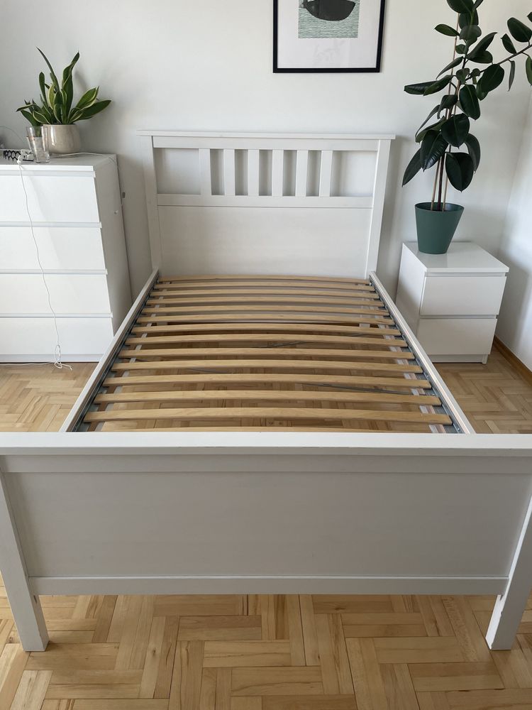 Białe Łóżko z materacem 120 cm używane IKEA