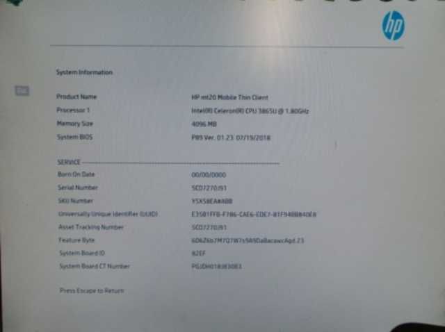 HP MT20 Y5X58EA 4GB DDR4 /32GB SSD W10 WiFi 5 zasilacz